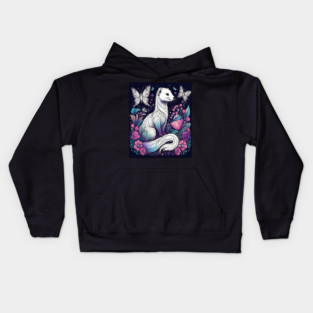 Ferret In Cottage Core and Filigree Style Art Kids Hoodie