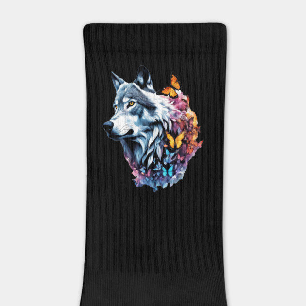 Wolf Stepping Through A Smoky Swirl Of Butterflies by BirdsnStuff