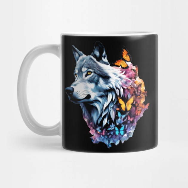 Wolf Stepping Through A Smoky Swirl Of Butterflies by BirdsnStuff