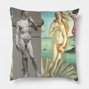 Virtual Meeting of David and Aphrodite  #Virtual #Meeting #David #Aphrodite Pillow