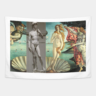 Virtual Meeting of David and Aphrodite  #Virtual #Meeting #David #Aphrodite Tapestry
