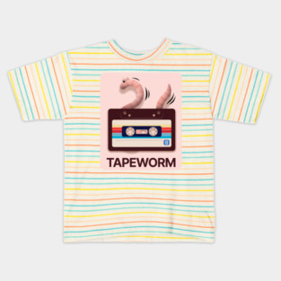 Tapeworm. A worm that eats tapes. Kids T-Shirt