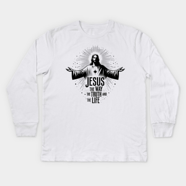 Jesus The Way The Truth and The Life Kids Long Sleeve T-Shirt by Frank Ring