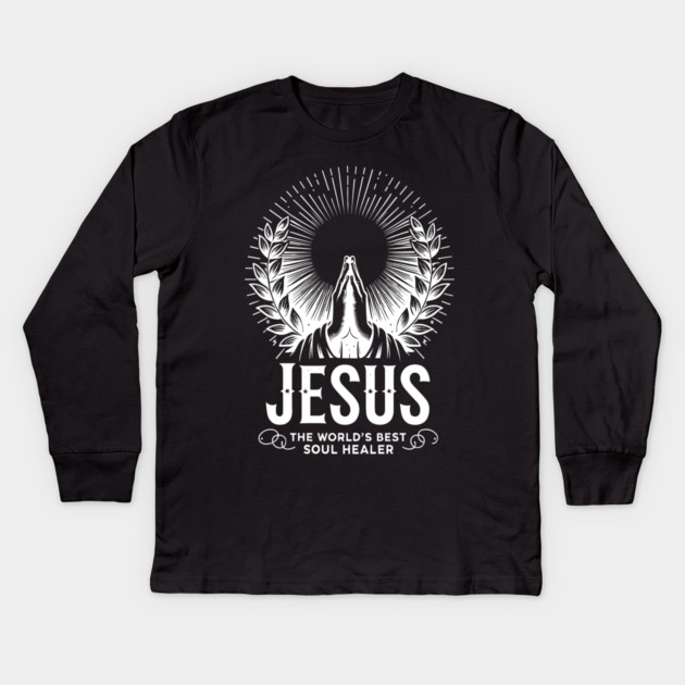 Jesus The World's Best Soul Healer Kids Long Sleeve T-Shirt by Frank Ring