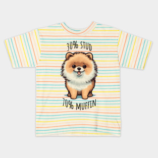 30% Stud 70% Muffin cute funny dog design Kids T-Shirt