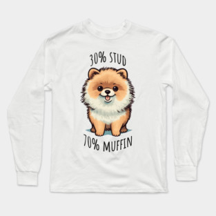 30% Stud 70% Muffin cute funny dog design Long Sleeve T-Shirt