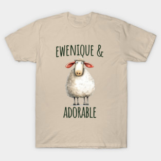 Ewenique and Adorable cute sheeps pun design T-Shirt