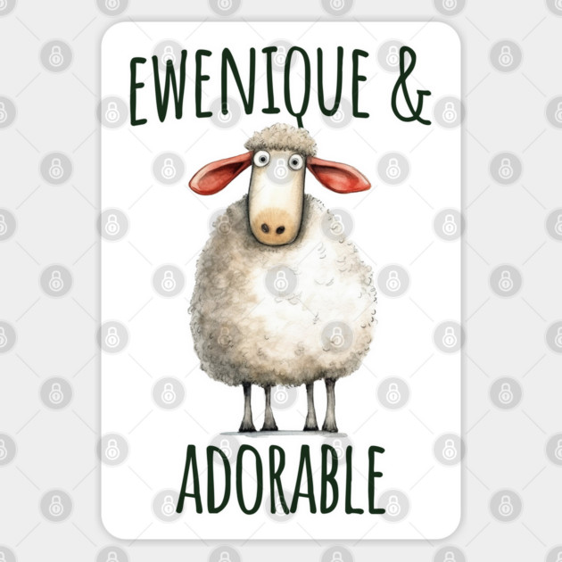Ewenique and Adorable cute sheeps pun design Sticker by Luxinda