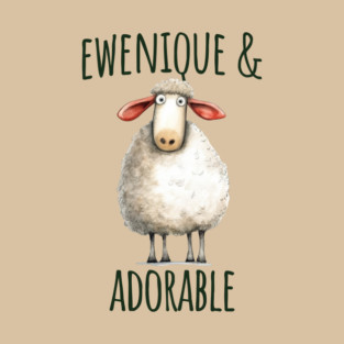 Ewenique and Adorable cute sheeps pun design T-Shirt