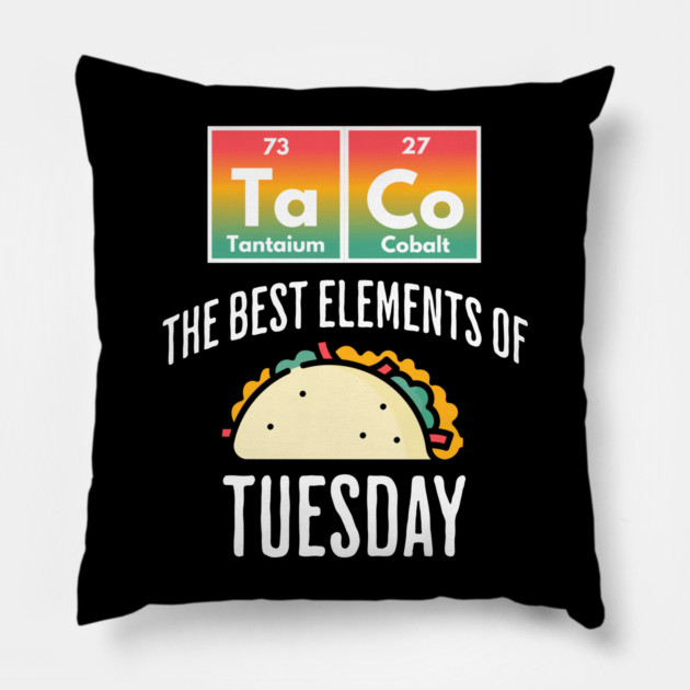 TaCo Tuesday Periodic Table of Elements design Pillow by Luxinda