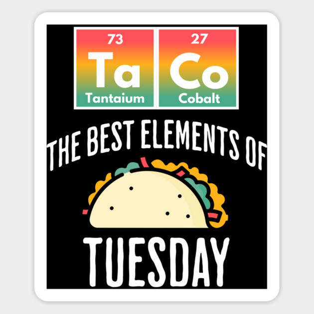 TaCo Tuesday Periodic Table of Elements design Magnet by Luxinda