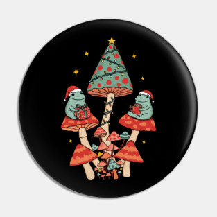 Classic Christmas Mushrooms Pin