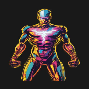 Sparky the Electric Superhero [Transparent] - Digital Art T-Shirt