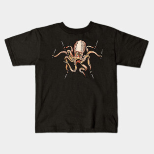 Octopus with Switchblades Kids T-Shirt