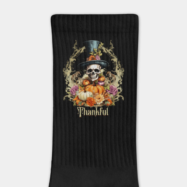 Goth Creepy Skeleton Thankful by HolidayBug