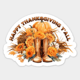 Western Thanksgiving Sticker