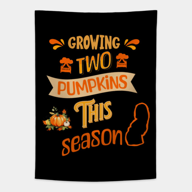 Growing Two Pumpkins This Season, Pregnancy Announcement Tapestry by BirdsnStuff