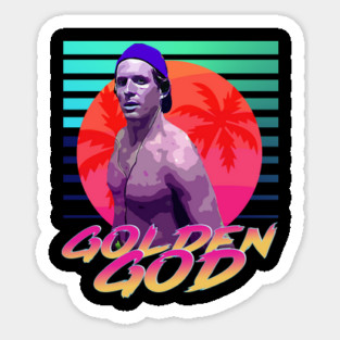 Golden God Neon Retro Sticker
