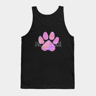 Live Love Rescue Pink Paw Print Tank Top