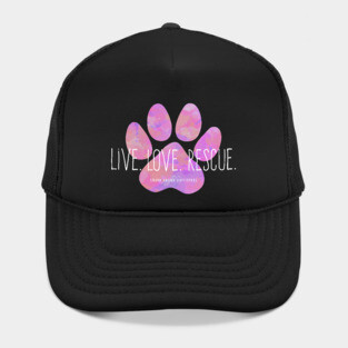 Live Love Rescue Pink Paw Print Hat