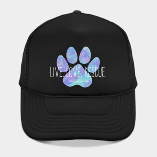 Live Love Rescue Blue Dog Paw Hat