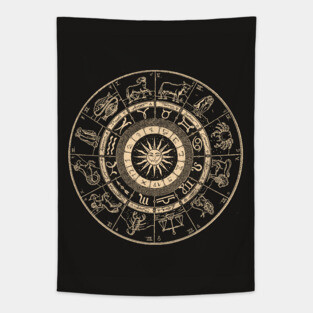 Hand Drawn Zodiac Chart Tapestry