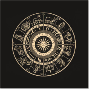 Hand Drawn Zodiac Chart Posters and Art