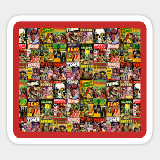 Creepy Comic Collage Sticker