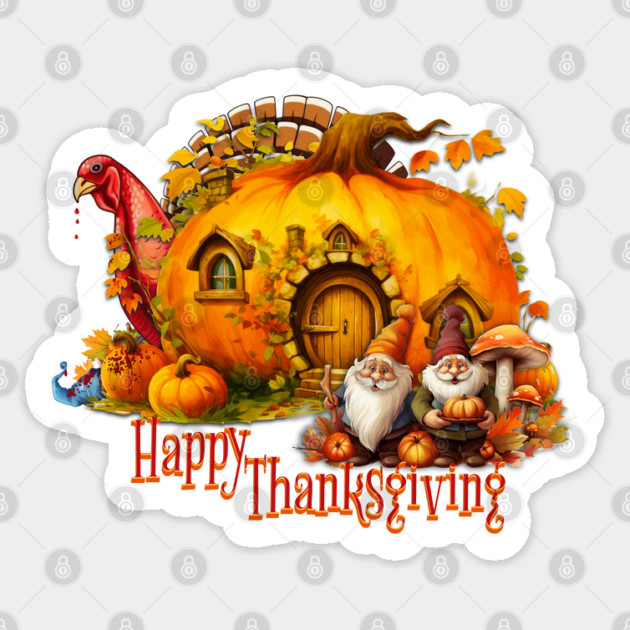 Thanksgiving Turkey Horror Gnomes Sticker by HolidayBug