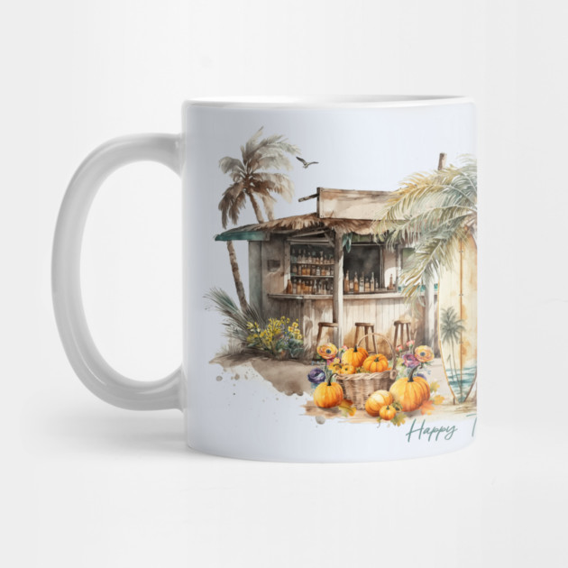 Watercolor Beach Thanksgiving by HolidayBug