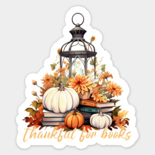 Thankful for Books Sticker