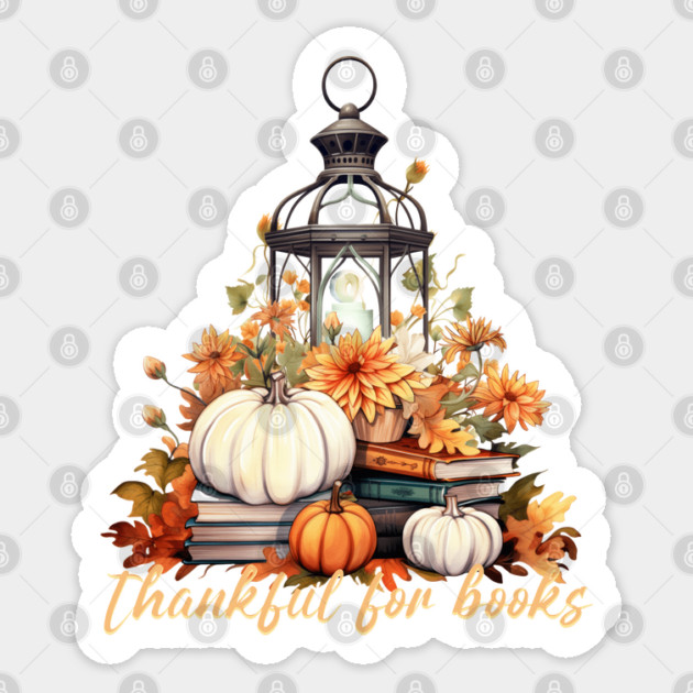 Thankful for Books Sticker by HolidayBug