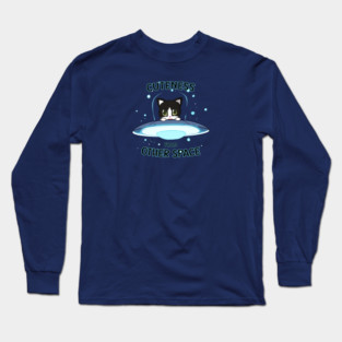 Tuxedo cat cuteness from other space Long Sleeve T-Shirt