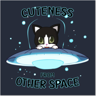 Tuxedo cat cuteness from other space Posters and Art