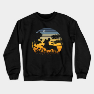 Dachshund Wiener Dog Sunset Garden Nature Lover Crewneck Sweatshirt