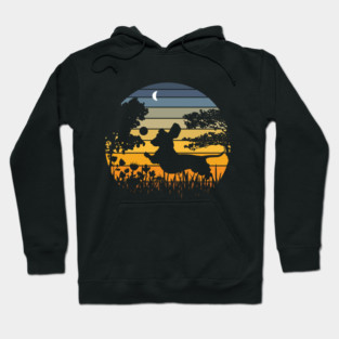 Dachshund Wiener Dog Sunset Garden Nature Lover Hoodie
