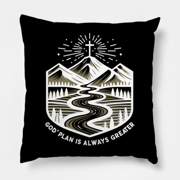 God's Plan is Always Greater Pillow by Frank Ring