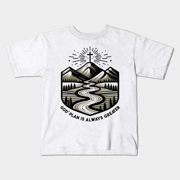 God's Plan is Always Greater Kids T-Shirt by Frank Ring