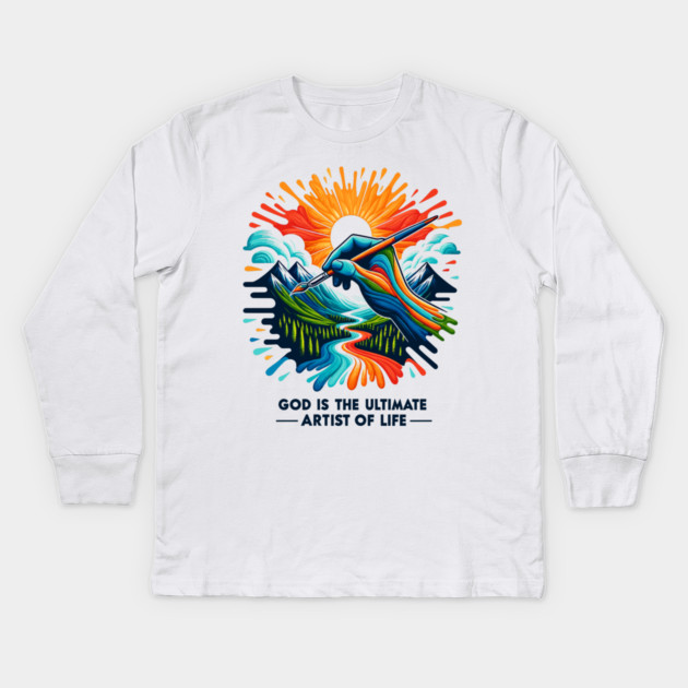 God is The Ultimate Artist of Life Kids Long Sleeve T-Shirt by Frank Ring