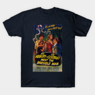 Classic Horror-Comedy Poster - Abbott & Costello Meet the Invisible Man T-Shirt