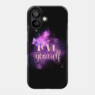 Love Yourself, Positivity, Uplifting, Inspirational Quote Design Phone Case