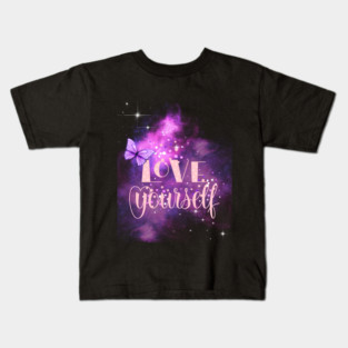 Love Yourself, Positivity, Uplifting, Inspirational Quote Design Kids T-Shirt