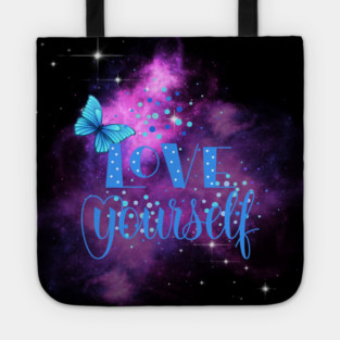 Love Yourself, Motivational, Positivity, Inspirational Quote Design Tote