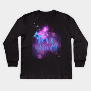Love Yourself, Motivational, Positivity, Inspirational Quote Design Kids Long Sleeve T-Shirt