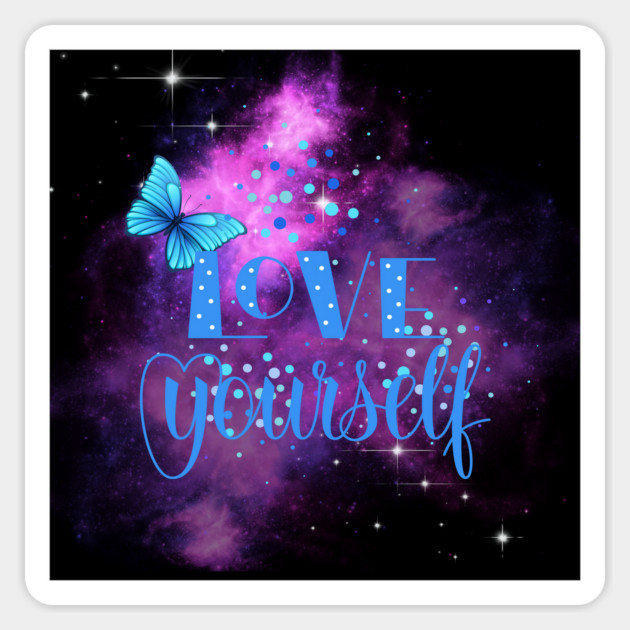 Love Yourself, Motivational, Positivity, Inspirational Quote Design Magnet by BirdsnStuff