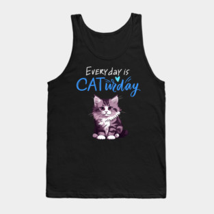 Everyday Is Caturday Quote For Cat Lovers Tank Top