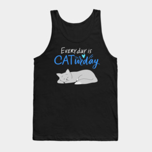 Everyday Is Caturday Quote For Cat Lovers Tank Top