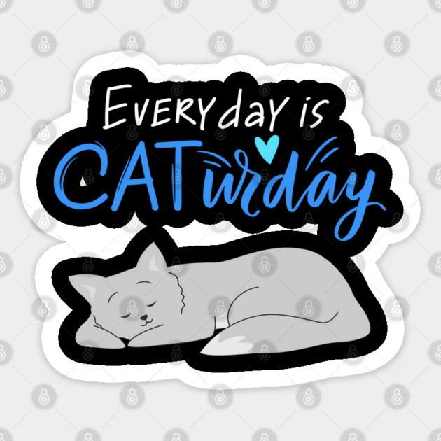 Everyday Is Caturday Quote For Cat Lovers Sticker by BirdsnStuff
