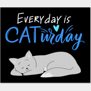 Everyday Is Caturday Quote For Cat Lovers Posters and Art