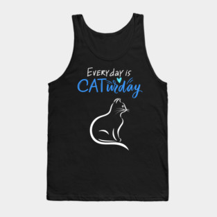Everyday Is Caturday Quote For Cat Lovers Tank Top
